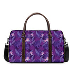 Dark Purple Hawaiian Tropical Print Duffle Bag