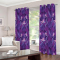 Dark Purple Hawaiian Tropical Print Extra Wide Grommet Curtains