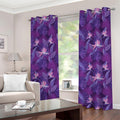 Dark Purple Hawaiian Tropical Print Grommet Curtains