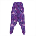 Dark Purple Hawaiian Tropical Print Hammer Pants