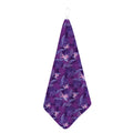 Dark Purple Hawaiian Tropical Print Hand Towel