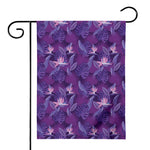 Dark Purple Hawaiian Tropical Print House Flag