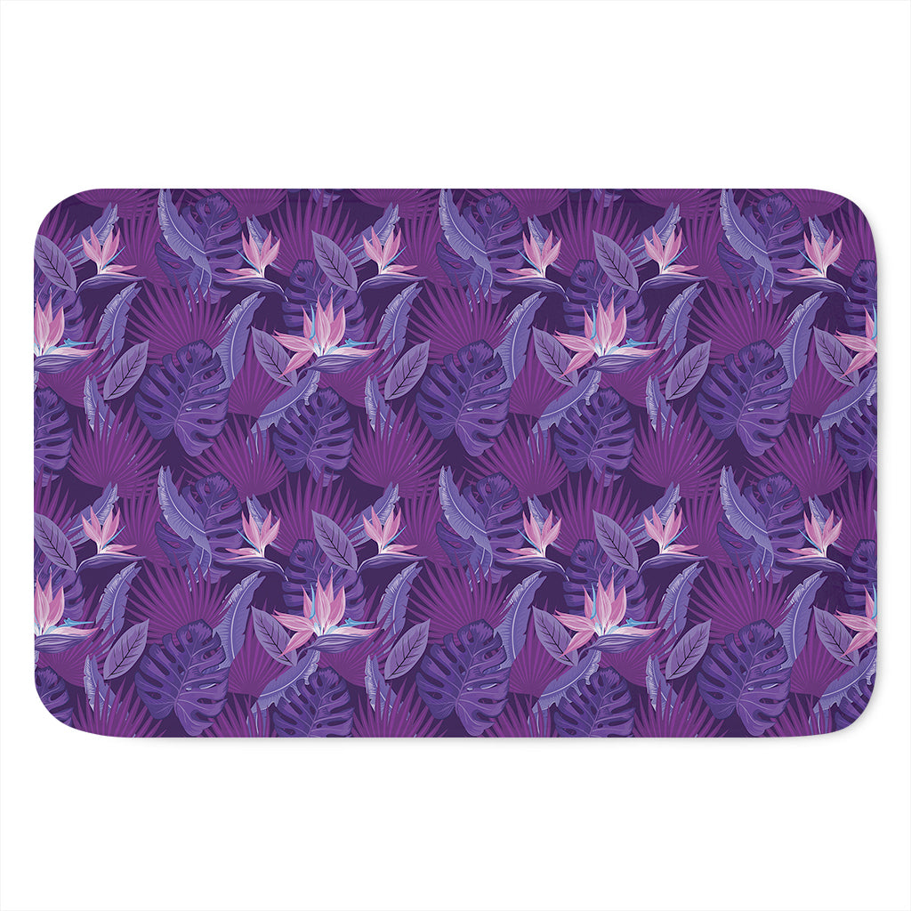 Dark Purple Hawaiian Tropical Print Indoor Door Mat