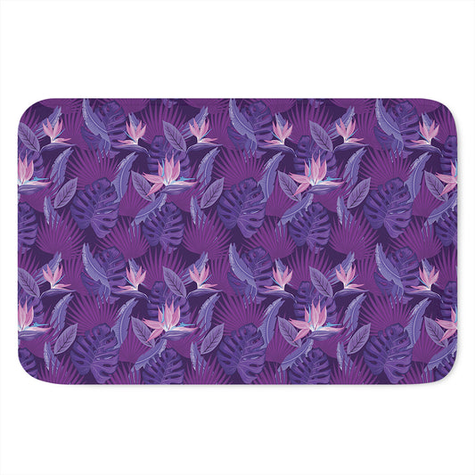 Dark Purple Hawaiian Tropical Print Indoor Door Mat