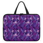 Dark Purple Hawaiian Tropical Print Laptop Sleeve With Handle