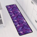 Dark Purple Hawaiian Tropical Print Long Kitchen Mat