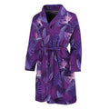 Dark Purple Hawaiian Tropical Print Men's Bathrobe