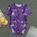 Dark Purple Hawaiian Tropical Print Men's Bodysuit