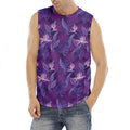 Dark Purple Hawaiian Tropical Print Men's Fitness Tank Top