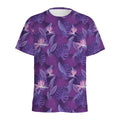 Dark Purple Hawaiian Tropical Print Men's Athletic T-Shirt