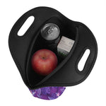 Dark Purple Hawaiian Tropical Print Neoprene Lunch Bag