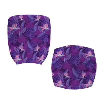 Dark Purple Hawaiian Tropical Print Office Chair Cover