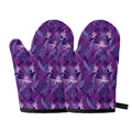 Dark Purple Hawaiian Tropical Print Oven Mitts