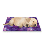 Dark Purple Hawaiian Tropical Print Pet Cooling Mat Cover