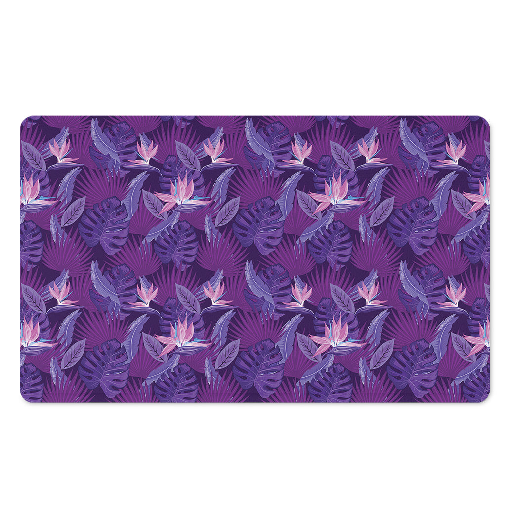 Dark Purple Hawaiian Tropical Print Polyester Doormat