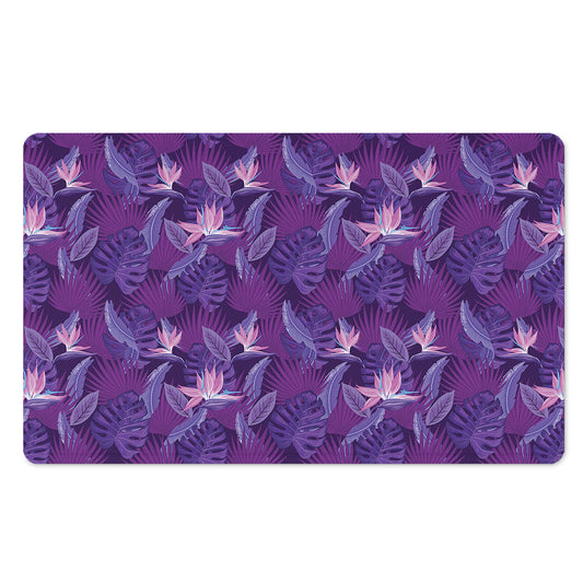 Dark Purple Hawaiian Tropical Print Polyester Doormat