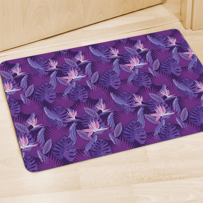 Dark Purple Hawaiian Tropical Print Polyester Doormat