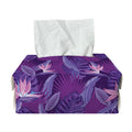 Dark Purple Hawaiian Tropical Print Rectangle Tissue Box Cover