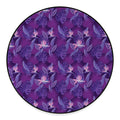 Dark Purple Hawaiian Tropical Print Round Floor Mat
