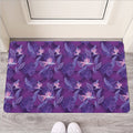 Dark Purple Hawaiian Tropical Print Rubber Doormat