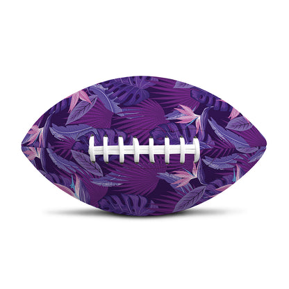 Dark Purple Hawaiian Tropical Print Rugby Ball