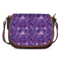 Dark Purple Hawaiian Tropical Print Saddle Bag