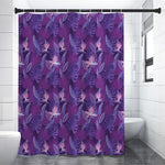 Dark Purple Hawaiian Tropical Print Shower Curtain
