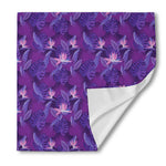 Dark Purple Hawaiian Tropical Print Silk Bandana