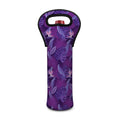 Dark Purple Hawaiian Tropical Print Single Neoprene Wine Tote