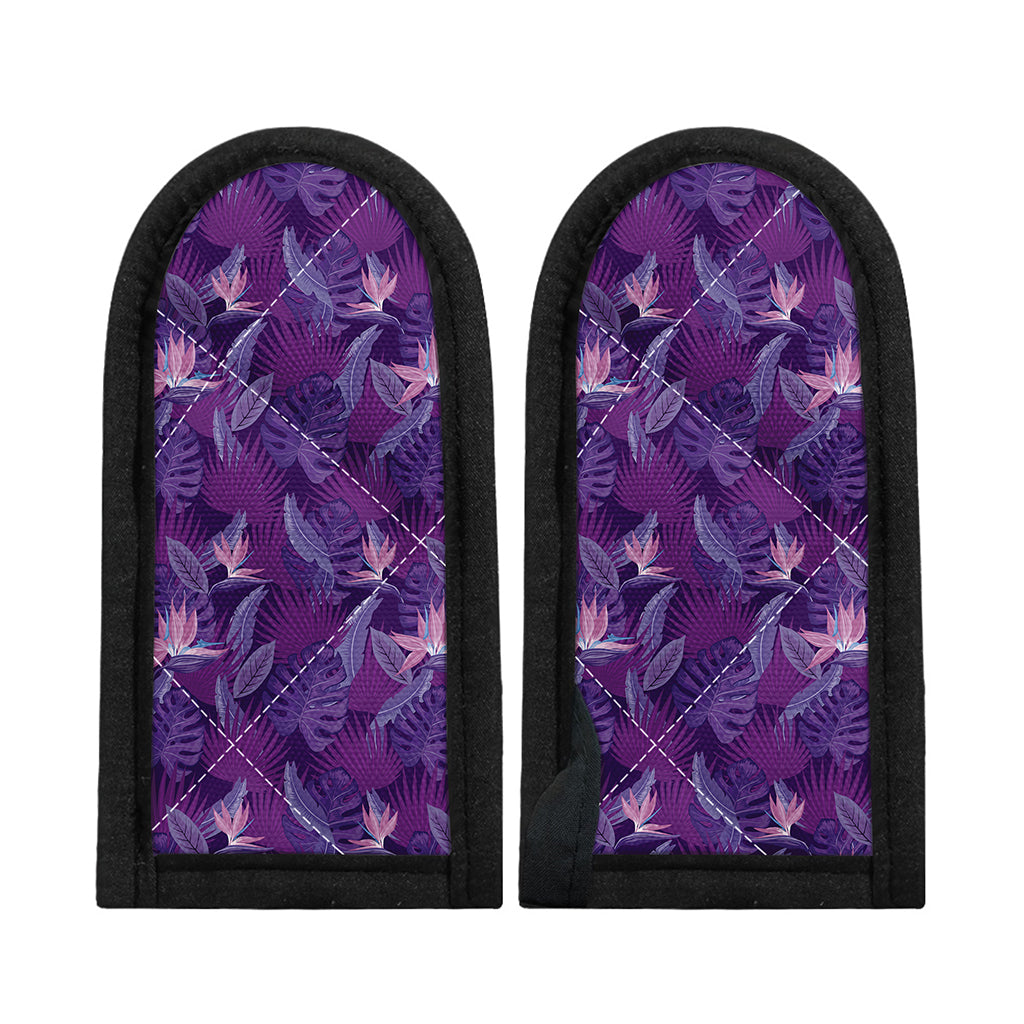 Dark Purple Hawaiian Tropical Print Skillet Handle Cover