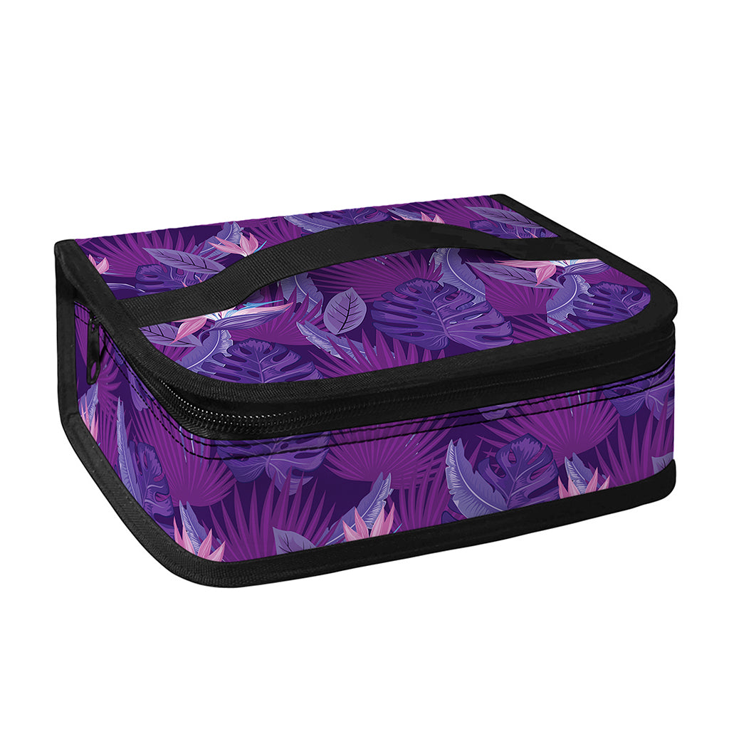 Dark Purple Hawaiian Tropical Print Small Lunch Bag