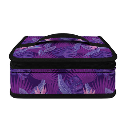 Dark Purple Hawaiian Tropical Print Small Lunch Bag
