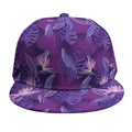 Dark Purple Hawaiian Tropical Print Snapback Cap