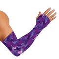 Dark Purple Hawaiian Tropical Print Sun Protection Arm Sleeves
