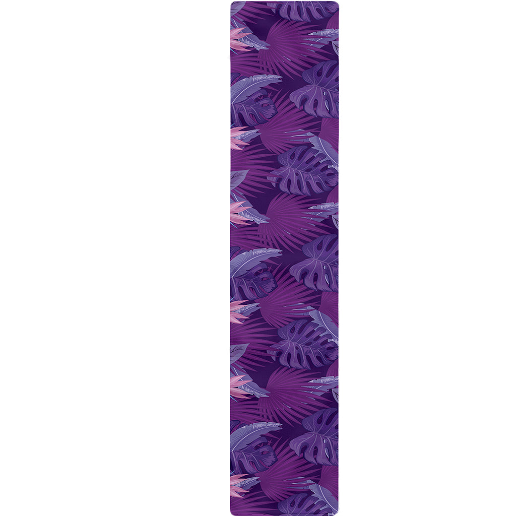Dark Purple Hawaiian Tropical Print Table Runner