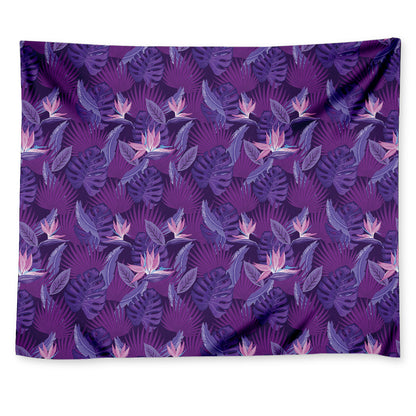Dark Purple Hawaiian Tropical Print Tapestry