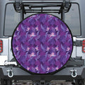 Dark Purple Hawaiian Tropical Print Tire Cover