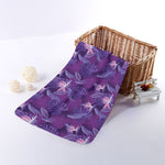 Dark Purple Hawaiian Tropical Print Towel
