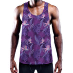 Dark Purple Hawaiian Tropical Print Training Tank Top