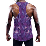 Dark Purple Hawaiian Tropical Print Training Tank Top