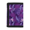 Dark Purple Hawaiian Tropical Print Trifold Wallet