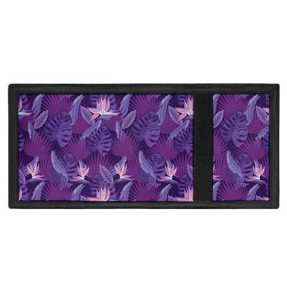 Dark Purple Hawaiian Tropical Print Trifold Wallet
