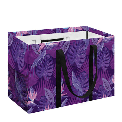 Dark Purple Hawaiian Tropical Print Utility Tote Bag