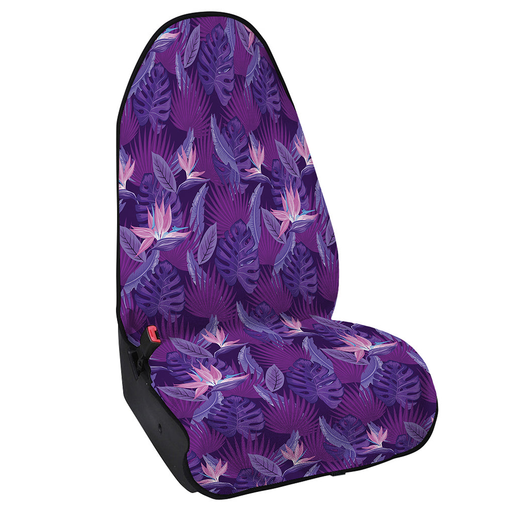 Dark Purple Hawaiian Tropical Print Waterproof Car Seat Cover
