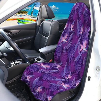 Dark Purple Hawaiian Tropical Print Waterproof Car Seat Cover