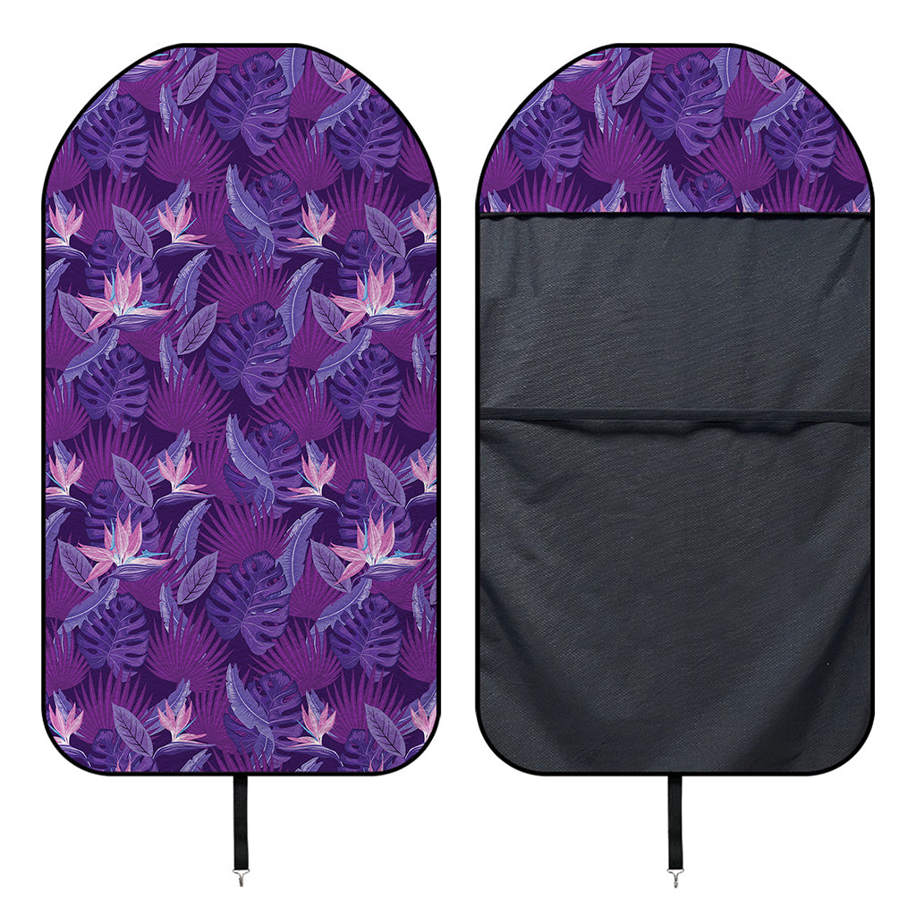 Dark Purple Hawaiian Tropical Print Waterproof Car Seat Cover