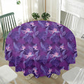 Dark Purple Hawaiian Tropical Print Waterproof Round Tablecloth