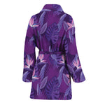 Dark Purple Hawaiian Tropical Print Women's Bathrobe