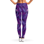Dark Purple Hawaiian Tropical Print Women's Leggings