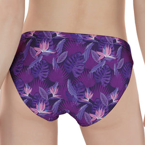 Dark Purple Hawaiian Tropical Print Women's Panties